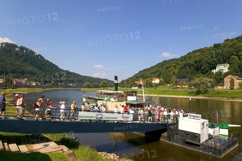 DEU Saxony Königstein Elbe ferry in Königstein