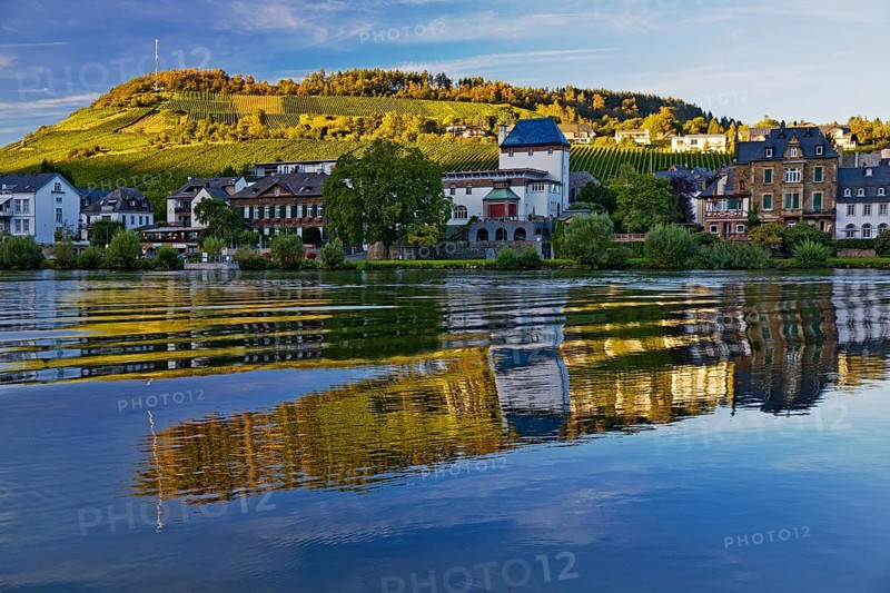 The Moselle in Traben-Trarbach, Middle Moselle, Rhineland-Palatinate, Germany, Europe