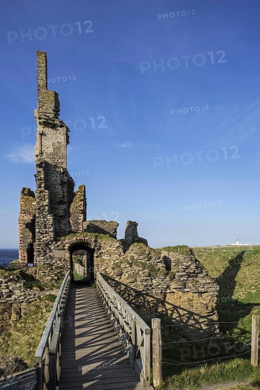 Castle Sinclair Girnigoe near Wick, Noss Head, Caithness, Scotland, UK