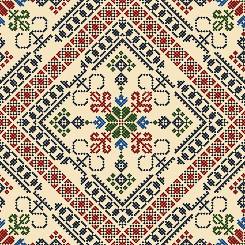 Traditional Latvian embroidery seamless pattern, vector illustration