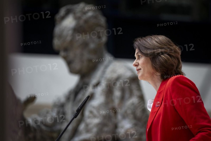 Katarina Barley, SPD lead candidate for the European elections, at a press conference in Berlin, 12 March 2024