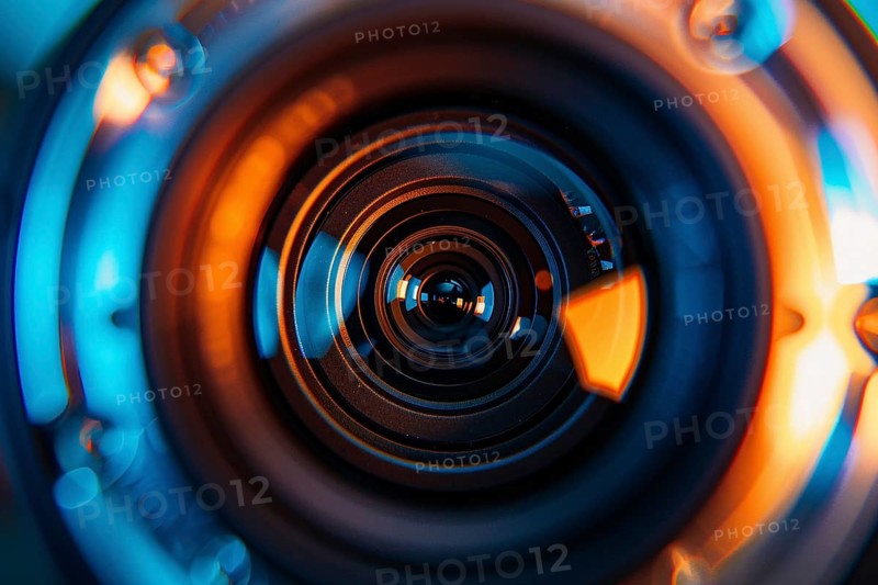 Close up of lens of modern drone video and photo camera. Generative Ai, AI generated