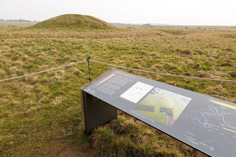 Bronze Age burial mounds known as the Cursus Barrows, Stonehenge, Wiltshire, England, UK