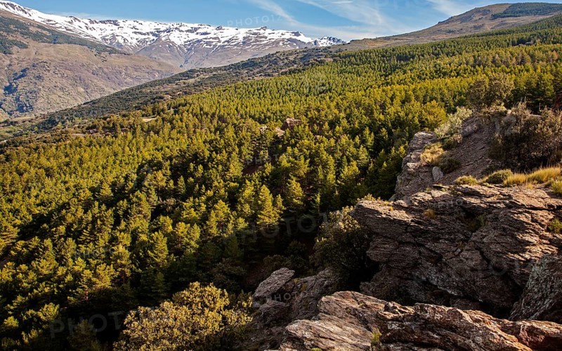 Landscape of Sierra Nevada Mountains in the High Alpujarras, near Capileira, Granada Province, Spain, Europe