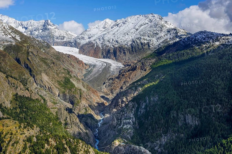 Panorama trail from Belalp to Riederfurka, Aletsch Glacier, Hiking, Hiking, Mountain hiking, Tourism, Valais, Switzerland, Europe