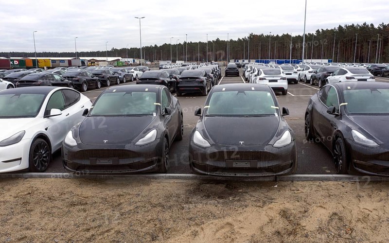 Tesla Y models produced in the Tesla Giga Factory, Grünheide, 28.01.2023