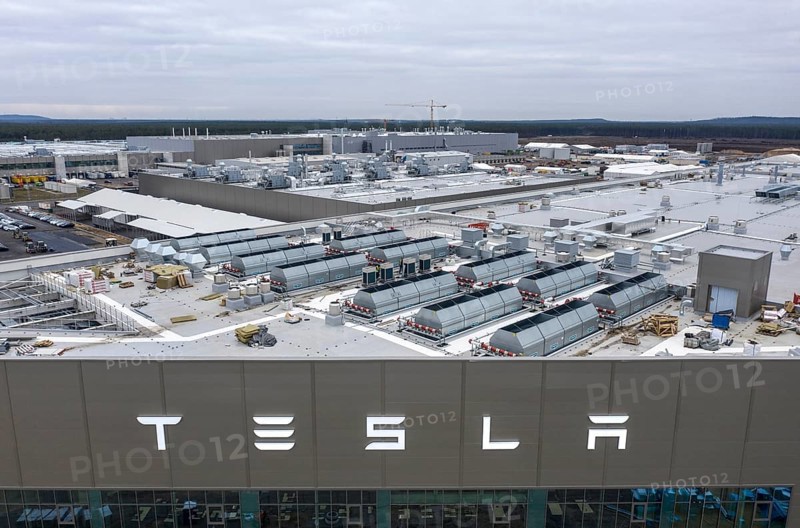 Aerial view of Tesla Giga Factory, battery factory, Grünheide, 28 01 2023