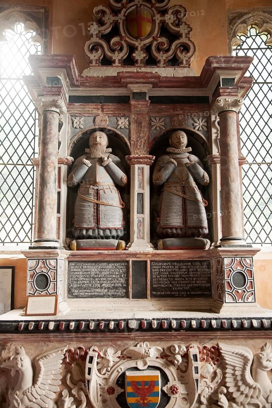 Walrond monument in Lady Chapel, St Michael's Church, Aldbourne, Wiltshire, England memorial to two brothers who died in 1614 and 1617