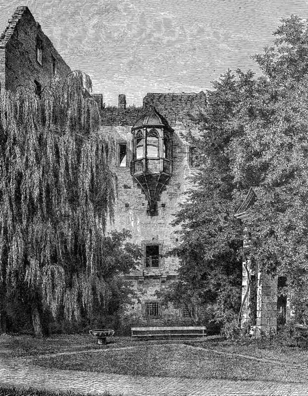 The Ruprechtsbau of Heidelberg Castle, Germany, Historical, digitally restored reproduction from a 19th century original, Record date not stated, Europe