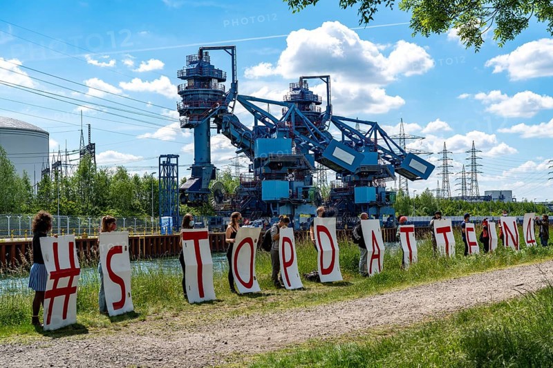 Protest against the Uniper coal-fired power plant Datteln 4, organised by the Endegelände group, Datteln, North Rhine-Westphalia, Germany, Europe