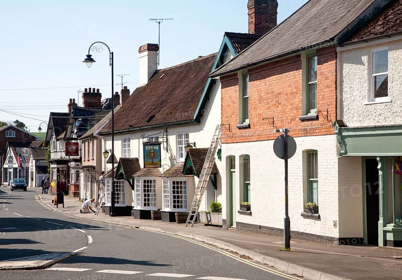 Historic buildings and Royal Oak pub Pewsey, Wiltshire, England, United Kingdom, Europe