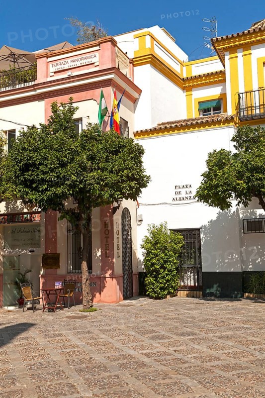 Hotel Palacio Alcazar in historic buildings, Plaza de la Alianza, Seville, Spain, Europe