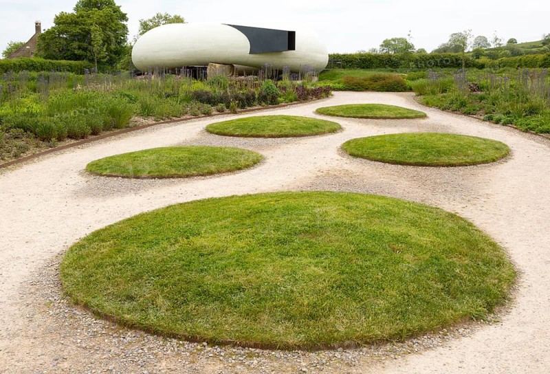 Hauser and Wirth art gallery, restaurant and garden, Durslade Farm, Bruton, Somerset, England, UK gardens designed by Piet Oudolf