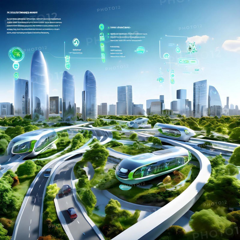 AI generated virtual reality tour highlighting a state of the art futuristic cityscape with interactive holograms