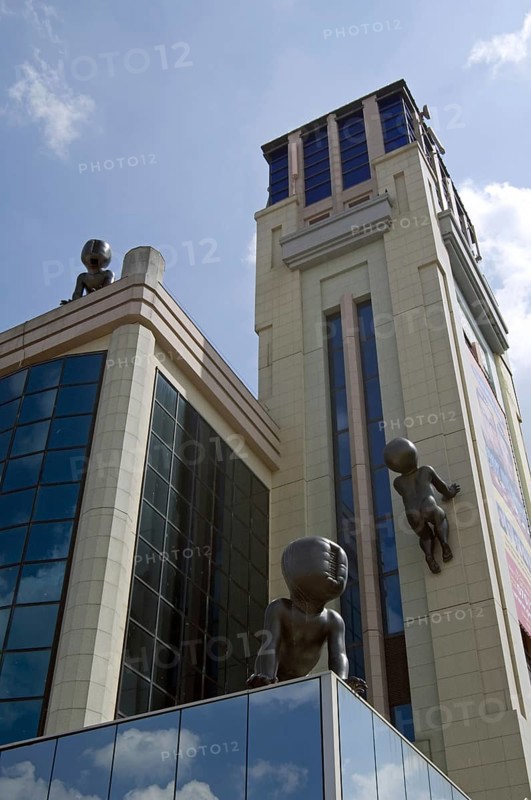 The Blankenberge Casino and the three babies from artist David Cerny, Belgium, Europe