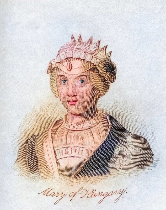 Maria of Habsburg also called Maria Maria or Marie of Hungary of Austria of Castile or of Burgundy 1505 -1558 Queen and wife of Louis II of Hungary and Bohemia from the book Crabbs Historical Dictionary from 1825, Historical, digitally restored reproduction from an original from the 19th century, Record date not stated