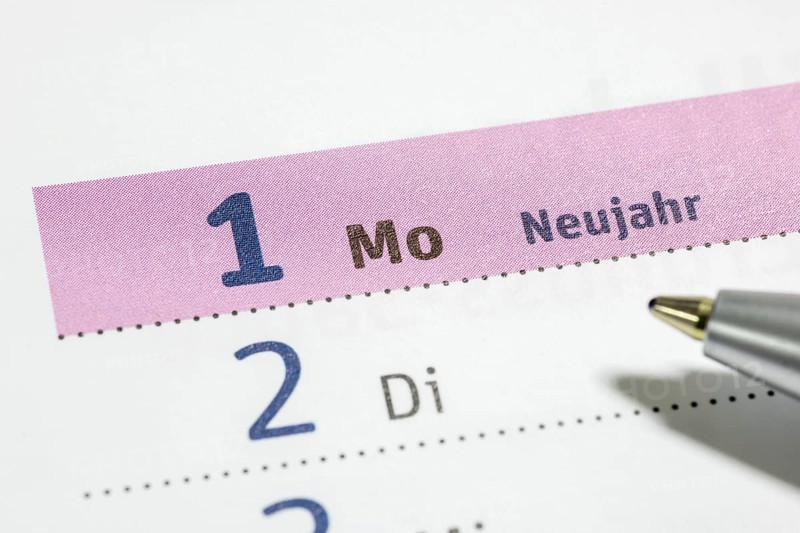 Appointment calendar, New Year, 1 January, Ballpoint pen, Germany, Europe