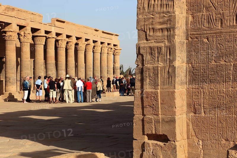 Temple of Isis, Temple of Isis of Philae on the island of Agilkia, part of the temple complex, Africa, Upper Egypt, Egypt, Africa