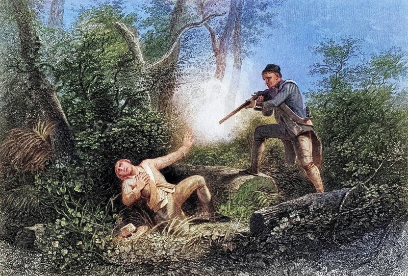 The Wyoming Fratricide, USA, c. 1750, Historical, digitally restored reproduction from a 19th century original, Record date not stated, North America