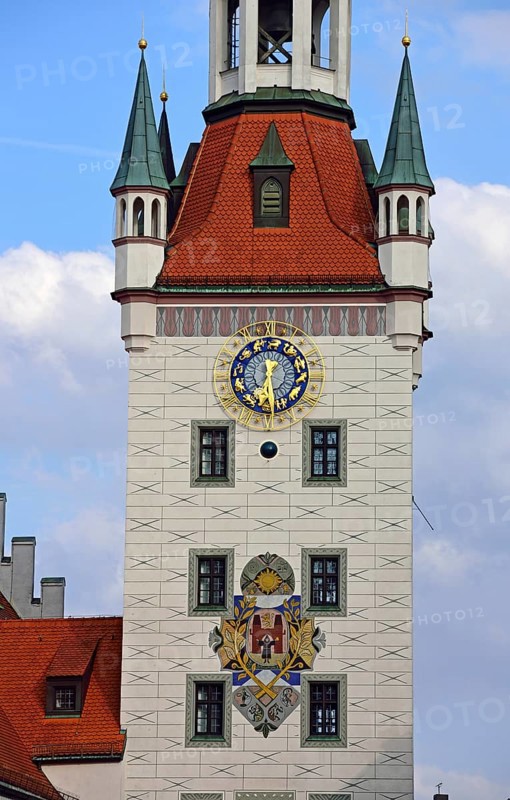 Europe, Germany, Bavaria, State Capital Munich, City, Marienplatz, Old Town Hall, Town Hall Tower, Tumour Clock and Painting, Hamburg, Hamburg, Federal Republic of Germany, Europe