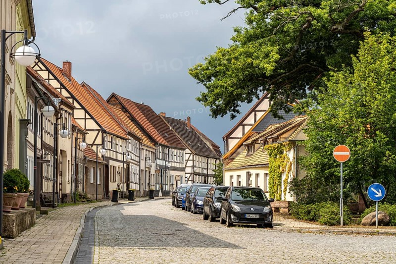 Half-timbered house in the old town centre of Arneburg, district of Stendal, Saxony-Anhalt, Germany, Europe