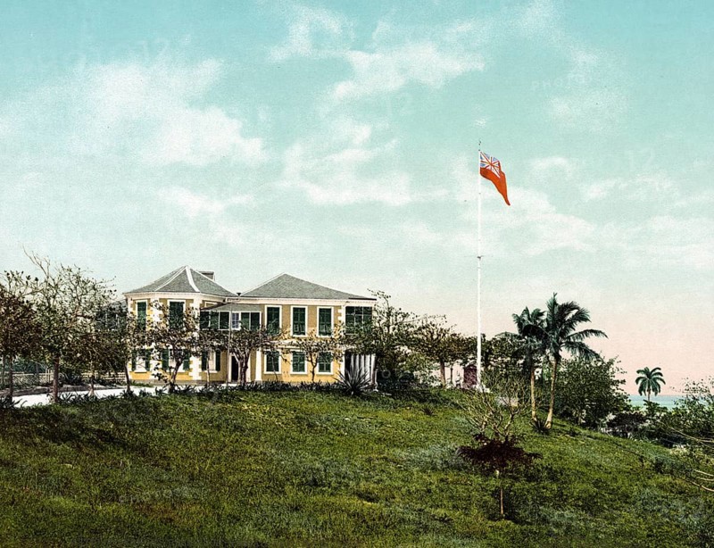 Governor's residence, Nassau, Bahamas, digitally restored reproduction from a 19th century original, record date not stated, Governor's residence, Bahama Islands, digitally restored reproduction from a 19th century original, record date not stated, Central America
