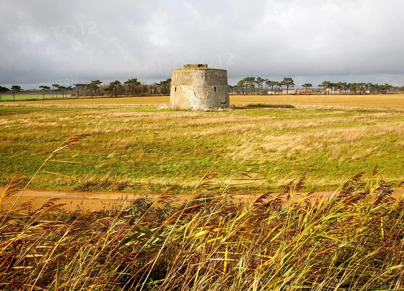 Martello Tower Z built during the Napoleonic War in the early nineteenth century, Alderton, Suffolk, England, UK