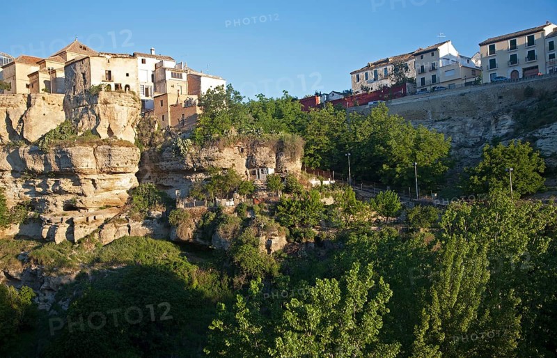 River Tajo limestone gorge cliffs, Alhama de Granada, Spain, Europe