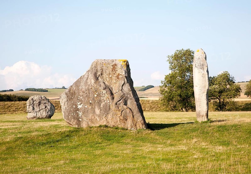 Standing stones in the Neolithic henge stone circle Avebury, Wiltshire, England, United Kingdom, Europe
