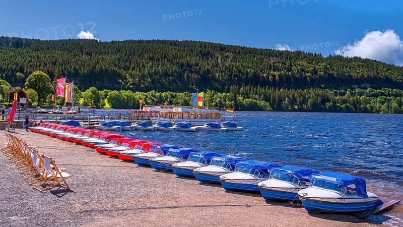 Landscape, nature, lake, Titisee, boats, boat hire, Black Forest, Germany, Europe