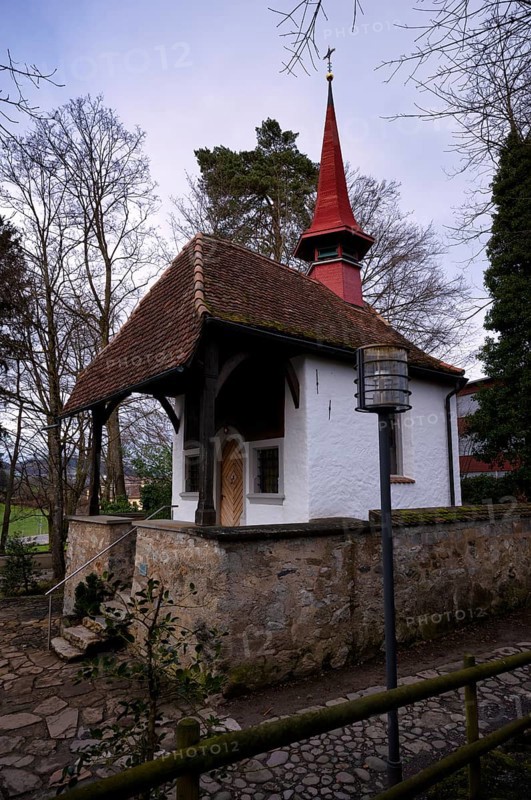 Tell's Chapel Hohle Gasse, artificial hollow path between Immensee and Küssnacht am Rigi SZ, drama William Tell by Friedrich Schiller, Canton Schwyz, Switzerland, Europe