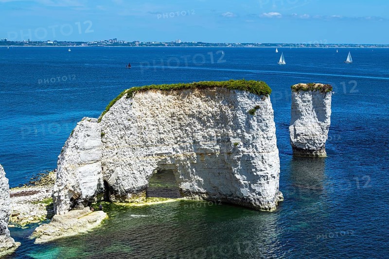 White Cliffs of Old Harry Rocks Jurassic Coast, Dorset Coast, Poole, England, United Kingdom, Europe