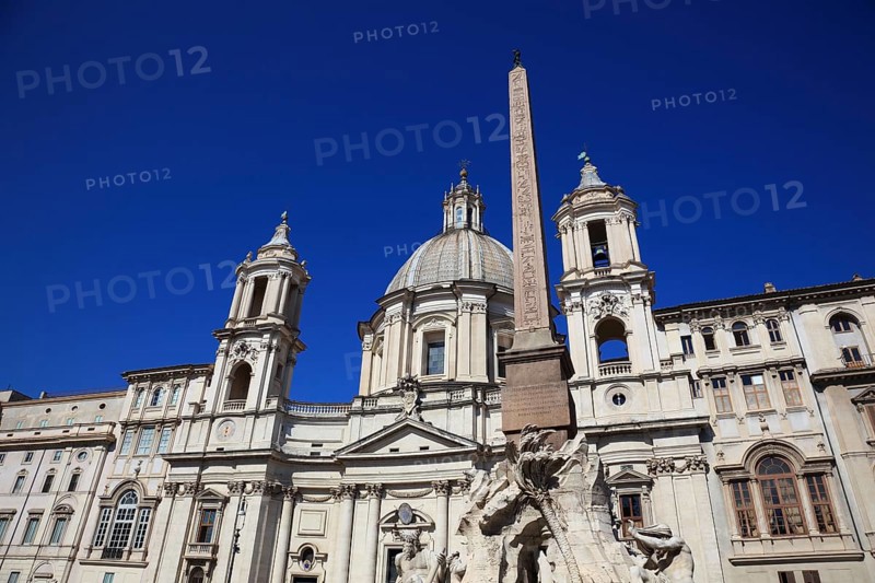 Fountain of the Four Rivers, Fontana dei Quattro Fiumi, Church of Sant'Agnese in Agone