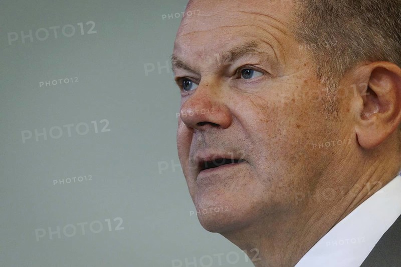 Olaf Scholz, Federal Chancellor, during a press conference in Berlin, 28 August 2024