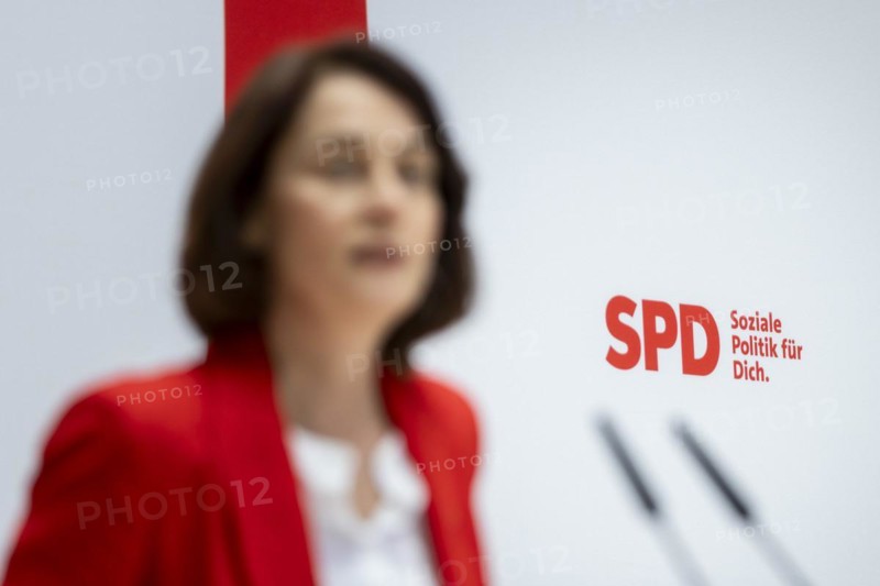 Katarina Barley, SPD lead candidate for the European elections, at a press conference in Berlin, 12 March 2024