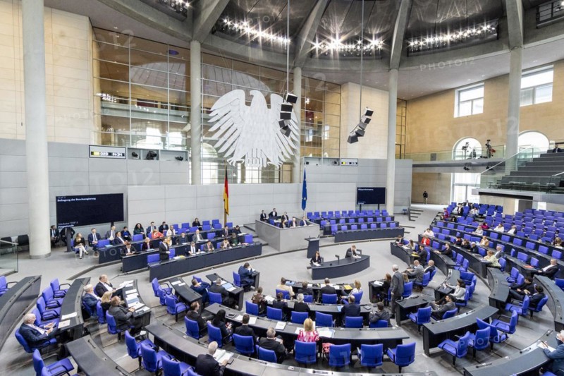 Plenary of the German Bundestag recorded during the government questioning, in Berlin, 24/04/2024