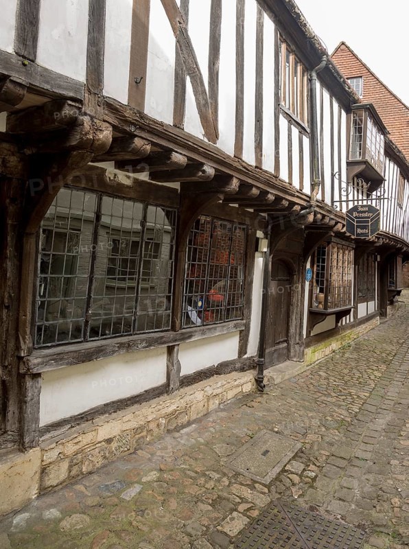 Joan Presley hats shop, fifteenth century architecture, St John's Alley, Devizes, Wiltshire, England, UK