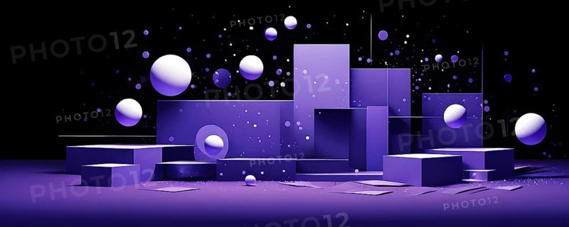Minimalist illustration featuring abstract shapes in purple color accent symbolizing fun and ease, AI generated
