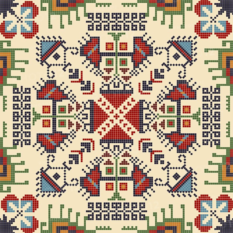 Traditional Bulgarian embroidery vector pattern