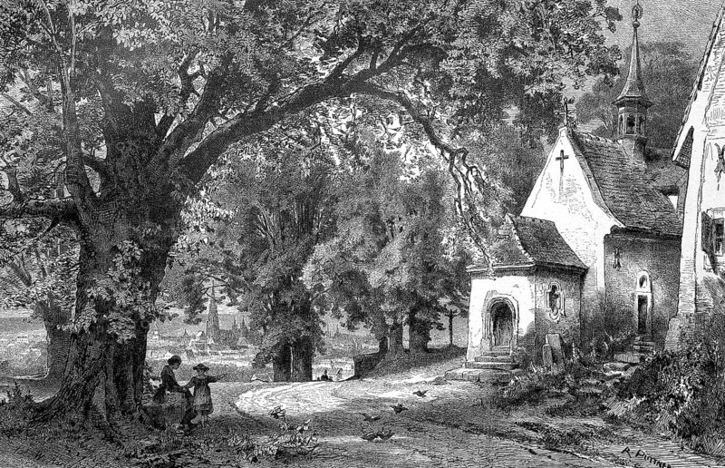 Loretto Chapel near Freiburg im Breisgau, The Loretto Chapel on Freiburg's Lorettoberg is one of many replicas of the Casa Santa, Historic, digitally restored reproduction of a 19th century original, Record date not stated