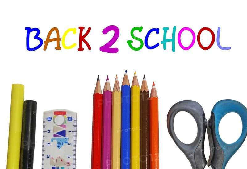 Symbolic image for the start of the new school year with English text