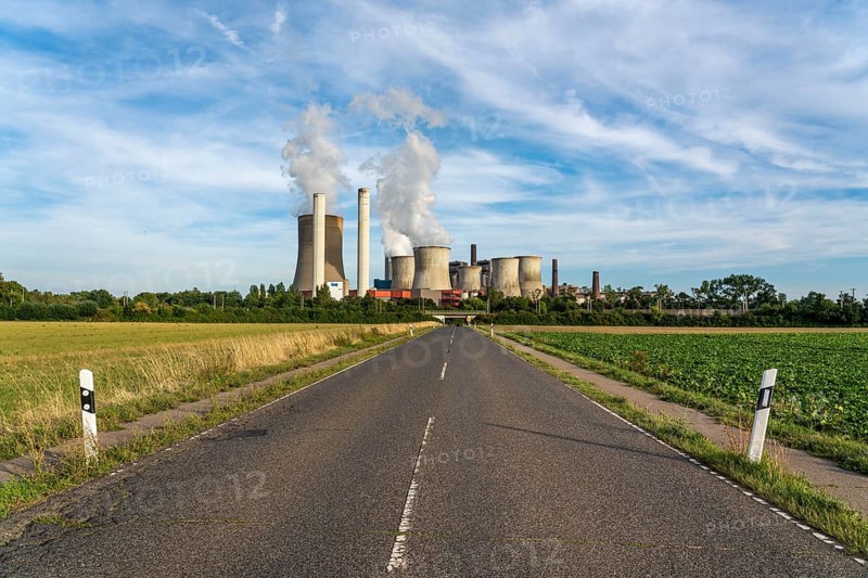 Lignite-fired power plant, RWE Power AG Niederaussem power plant, 2 units were shut down in 2020/21 and restarted in June 22 to replace gas-fired power plants in the 2022 energy crisis, North Rhine-Westphalia, Germany, Europe
