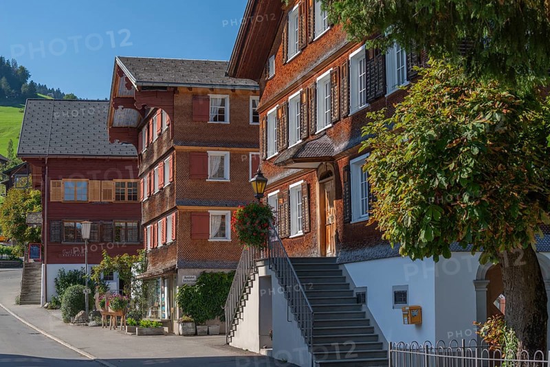 Schwarzenberg, Bregenz district, Bregenzerwald, inn, wooden house, architecture, Voralberg, Austria, Europe
