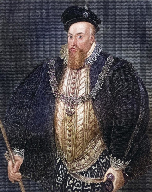 Robert Dudley Earl of Leicester, Baron Denbigh, also called Sir Robert Dudley, 1532/33, 1588. English political and military leader, favourite of Elizabeth I. From the book Lodges British Portraits, 1823, Historic, digitally restored reproduction from a 19th century original, Record date not stated