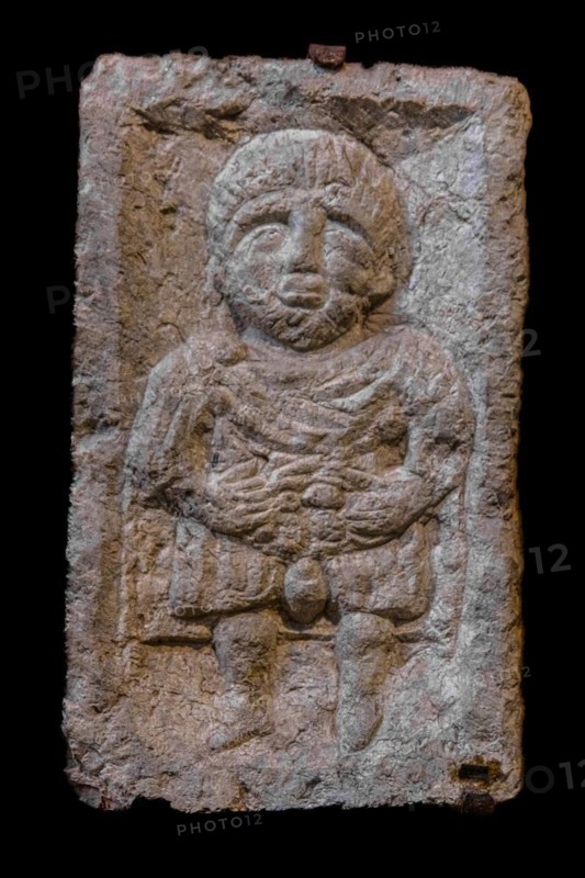 Stone reliefs from the 1st century, originally attached to crossroads, Museo Archeologico Concordiese with finds from the Roman period, medieval old town, Portogruaro, Veneto, Friuli, Italy, Portogruaro, Veneto, Italy, Europe