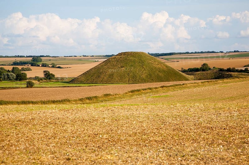 Silbury Hill, the largest man made mound in Europe dating from the Neolithic period, near Avebury, Wiltshire, England, United Kingdom, Europe