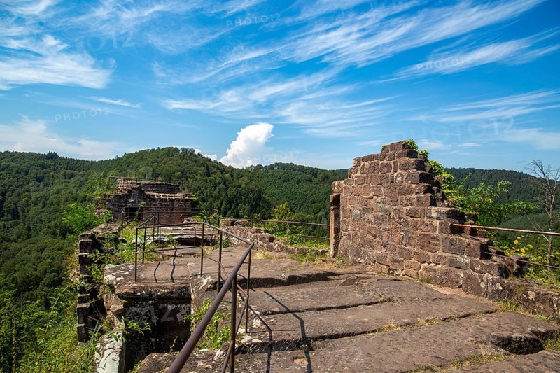 Wasigenstein Castle (Alsace, France) . The castle ruins are the remains of a medieval rock castle in the Palatinate Forest-North Vosges biosphere reserve