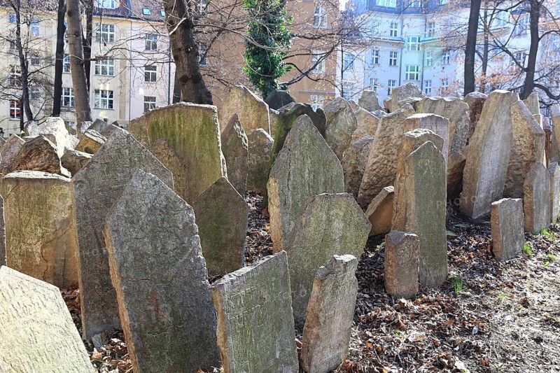 The Old Jewish Cemetery in the Josefov district is one of the most historically significant Jewish cemeteries in Europe. It contains over 12, 000 gravestones and presumably the remains of 100, 000 people, Prague, Czech Republic, Europe