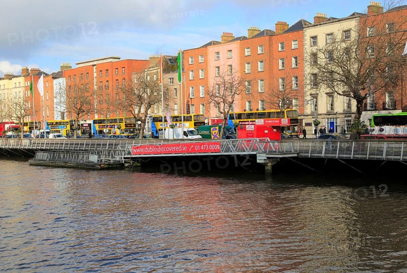 Colourful historic buildings north bank River Liffey city centre, Dublin, Ireland, Irish Republic, Europe