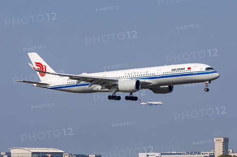 An Air China Airbus A350-900 aircraft with the registration B-328Q at Pudong Airport (PVG) in Shanghai, China, Asia